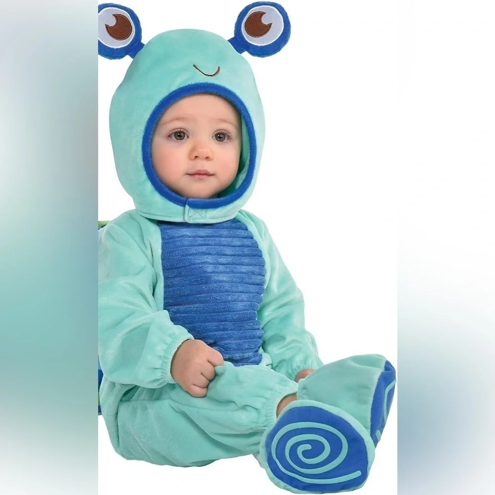 Party City Snail Crawler Halloween Costume for Baby 12-24 Months Green Blue